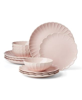 French Perle Scallop 12 Pc. Dinnerware Set, Service for 4 image