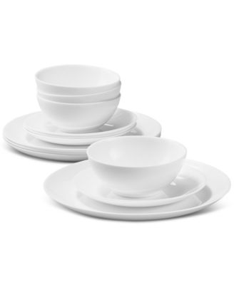 Arch Studio - Opal Glass 12-Pc. Coupe Dinnerware Set, Service for 4