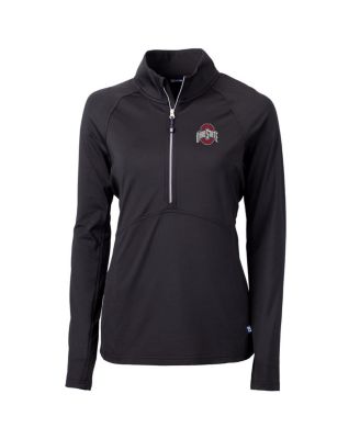Cutter & Buck - Women's Black Ohio State Buckeyes Adapt Eco Knit Half-Zip Pullover Jacket