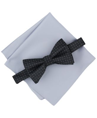 Alfani - Men's Inari Dot Bow Tie & Solid Pocket Square Set
