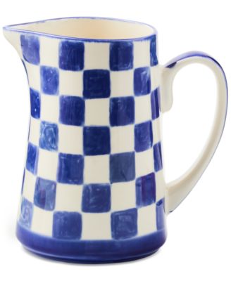 MacKenzie-Childs - Indigo Check Pitcher