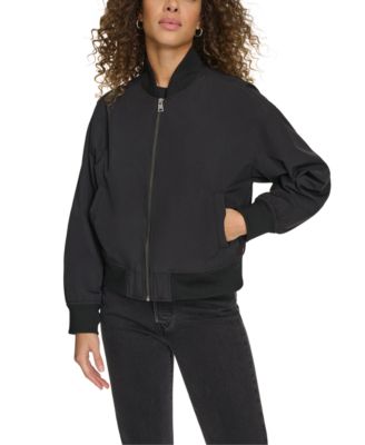 Levi's - Women's Relaxed Zip-Front Ribbed-Hem Bomber Jacket
