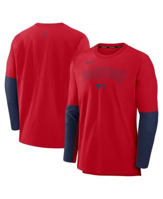 Nike - Men's Red/Navy Boston Red Sox Authentic Collection Lightweight Player Tri-Blend Performance Pullover Sweatshirt