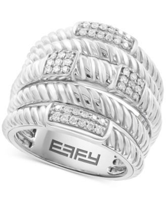 EFFY Collection - Diamond Multi-Row Statement Ring (1/3 ct. t.w.) in Sterling Silver