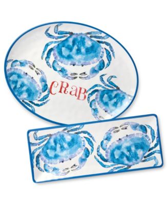 Beach House Crab Melamine Platters, Set of 2 image