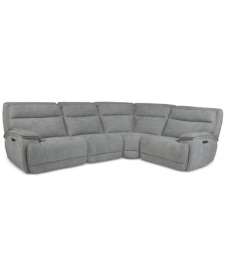 Ozryn 4-Pc. Fabric Sectional with 2 Power Motion Chairs, Exclusively at Macy's image
