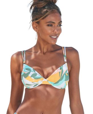 Women's Printed Underwire Bikini Swimsuit Top Bra Sizing image