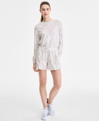 Nike - Women's Printed Mid-Rise Pull-On Terry Shorts