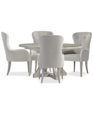 Bernhardt - Cornelia 5-Pc. Dining Set (Round Table & 4 Tufted Arm Chairs)