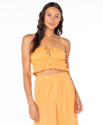 Roxy - Juniors' Sunset Mist Cotton Square-Neckline Top