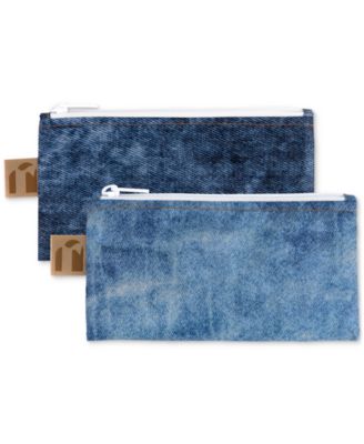 Bumkins - Denim-Print Small Snack Bags, 2 Pack