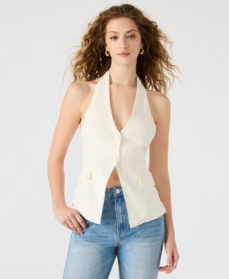 Steve Madden - Women's Brielle Button-Front Halter Vest