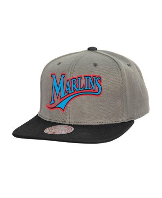 Mitchell & Ness - Men's Gray Florida Marlins Cooperstown Collection Basic Flip Snapback Hat