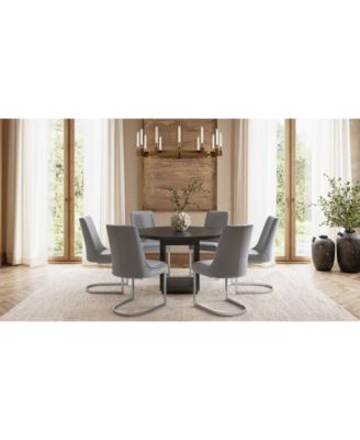 Macy's - Tivie 7-Pc. Dining Set (Round Table & 6 Metal Dining Chairs)