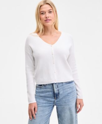 On 34th - Women's V-Neck Button-Front Sweater