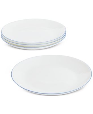 Opal Glass Blue Rim Salad Plate, Set of 4, Exclusively at Macy's image