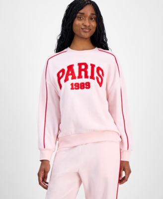 Juniors' Paris Chenille Patch Sweatshirt image