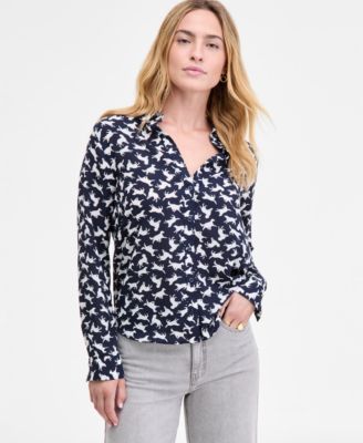 On 34th - Women's Pebble Scattered Button-Front Shirt