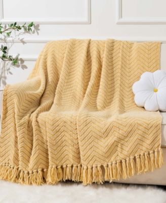 Herringbone Chenille Knit Throw, 50" x 60" image