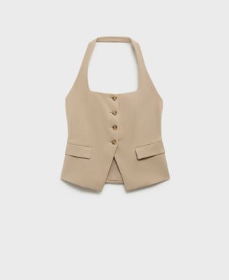 MANGO - Women's Linen Suit Vest