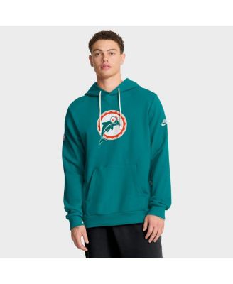 Nike - Men's Aqua Miami Dolphins Sideline Offensive Set Play Performance Pullover Hoodie