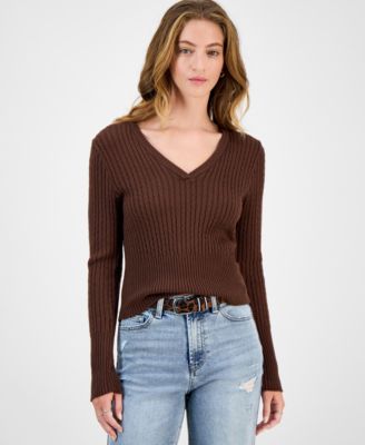 Hooked Up by IOT - Juniors' Cable-Knit V-Neck Sweater