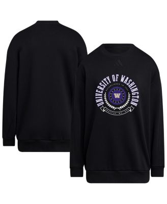adidas - Women's Black Washington Huskies Oversized Crewneck Pullover