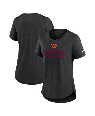 Nike - Women's Black Washington Commanders Script Tri-Blend T-Shirt