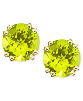 Macy's - 14k Gold Peridot Stud Earrings (4 ct. t.w.)