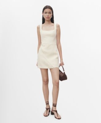 MANGO - Women's Short Linen Dress