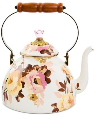Wild Rose White 3-Qt. Tea Kettle image