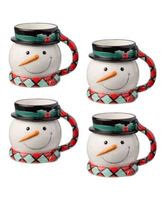 Christmas Whimsy Snowman 3-D Mugs, Set of 4 image