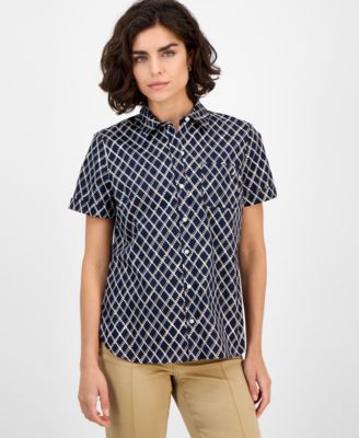 Nautica Jeans - Women's Argyle Dot Camp Shirt