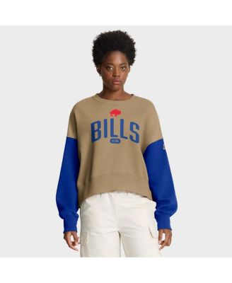 Nike - Women's Tan Buffalo Bills Oversized Rewind Pullover Sweatshirt