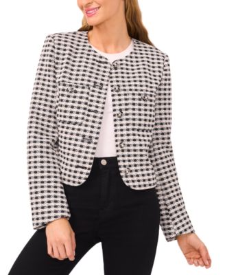 CeCe - Women's Long Sleeve Patch Pockets Jacket