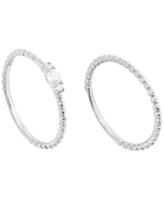 Macy's - 2-Piece Cubic Zirconia Stackable Ring Set (0.27 ct. t.w.) in Sterling Silver