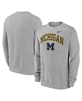 Nike - Men's Gray Michigan Wolverines Arch Pullover Sweatshirt