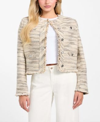 GUESS - Women's Long Sleeves Tweed Jacket