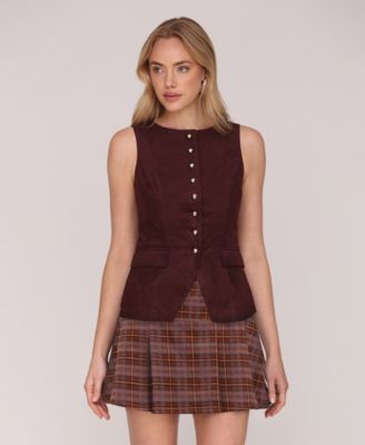 Avec Les Filles - Faux Suede Women's Sleeveless Top