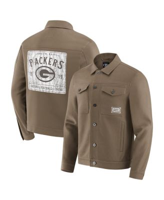 Fanatics - Men'sTan Green Bay Packers Trucker Full-Button Jacket