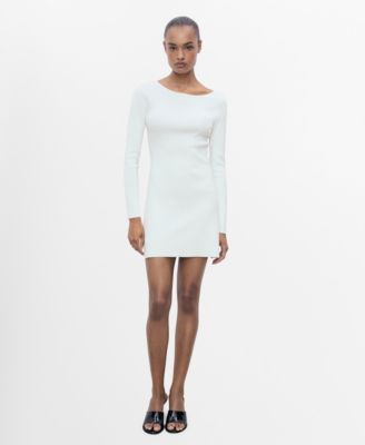 MANGO - Women's Open-Back Knitted Dress