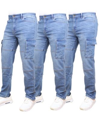 Blue Ice - Men's 3-Pack Stretch Cargo Pocket Jeans