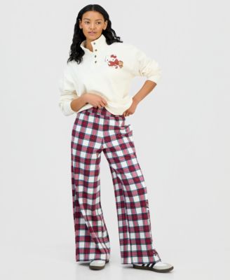 Grayson Threads, The Label - Juniors' Hello Kitty Plaid Fleece Pants