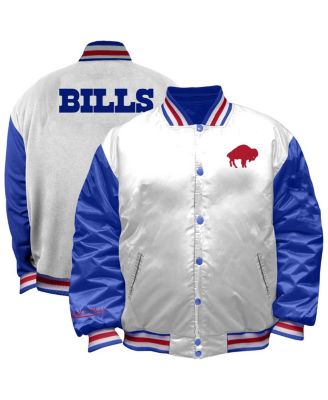 Mitchell & Ness - Women's White Buffalo Bills Throwback Plus Size Full-Snap Satin Jacket