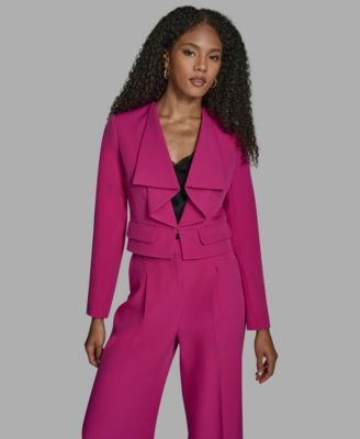 BCBG - Women's Ruffle Collar Long Sleeve Cropped Jacket