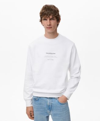 MANGO - Men's 100% Cotton Text Sweatshirt