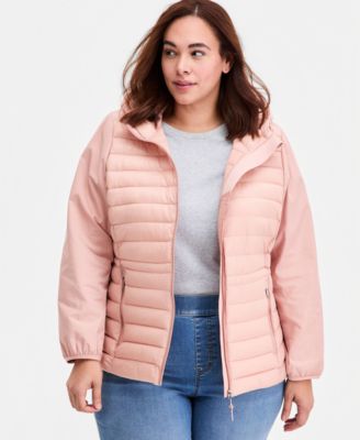 Calvin Klein - Plus Size Mixed-Media Packable Coat
