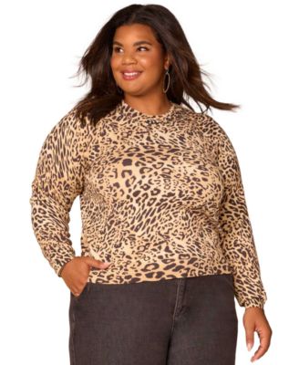 Democracy - Plus Size Long-Sleeve Sequin Embroidery Sweater