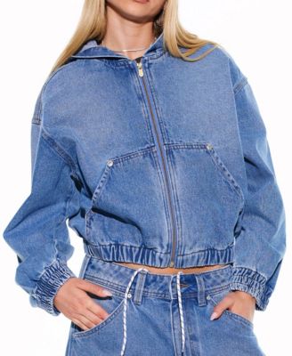 Abrand - Women's Hooded Long-Sleeve Bomber Jacket