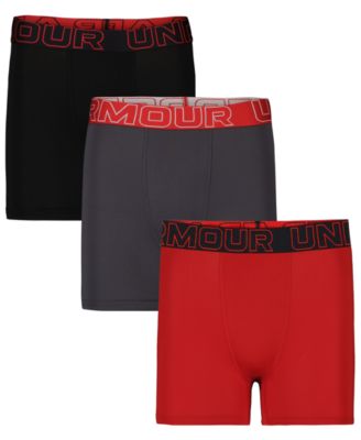 Under Armour - Boys 7-20 3-Pack Boxerjock Solid Boxer Briefs Set